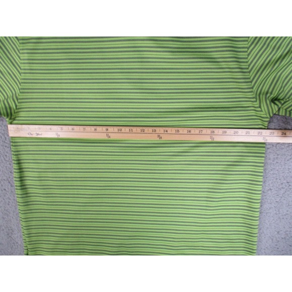 Nike Golf Polo Shirt Men's Large Green Striped Dri-Fit UV Short Sleeve Embroider - Picture 9 of 12